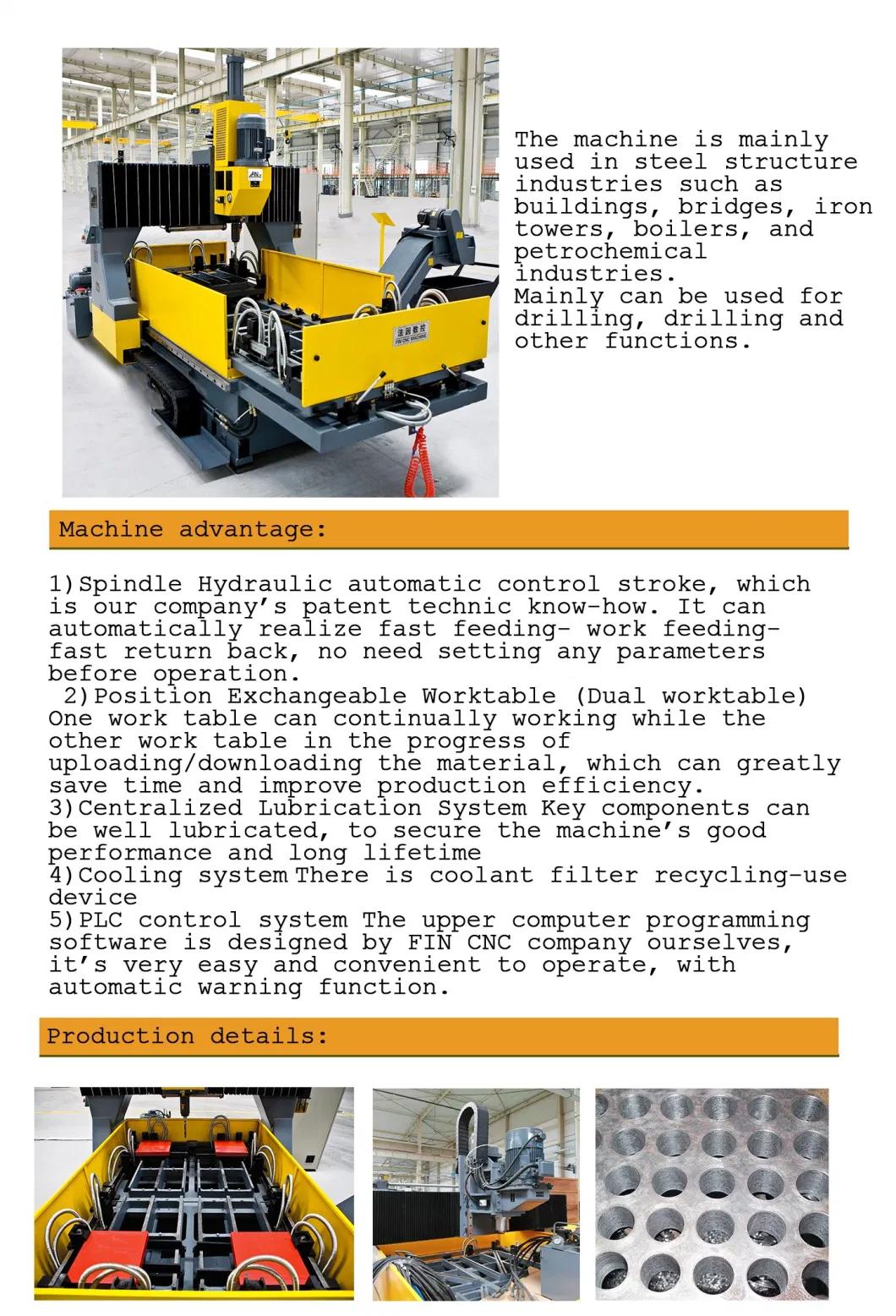 PD30B Fincm Verical Metal Plate Drilling Machine Hole Processing